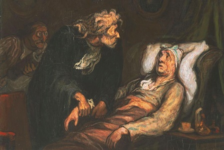 Honoré Daumier Le Malade Imaginaire. (c. ca 1860-2) Oliio su tela, Philadelphia Museum of Art.